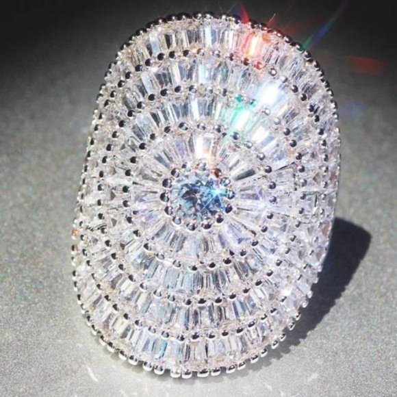 NEW 925 STERLING SILVER SHINING DIAMOND RING, CUTE RING, SHINY RING. - Picture 5 of 5